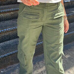 Brandy Melville Cargo Pants - Army Green -  Pockets